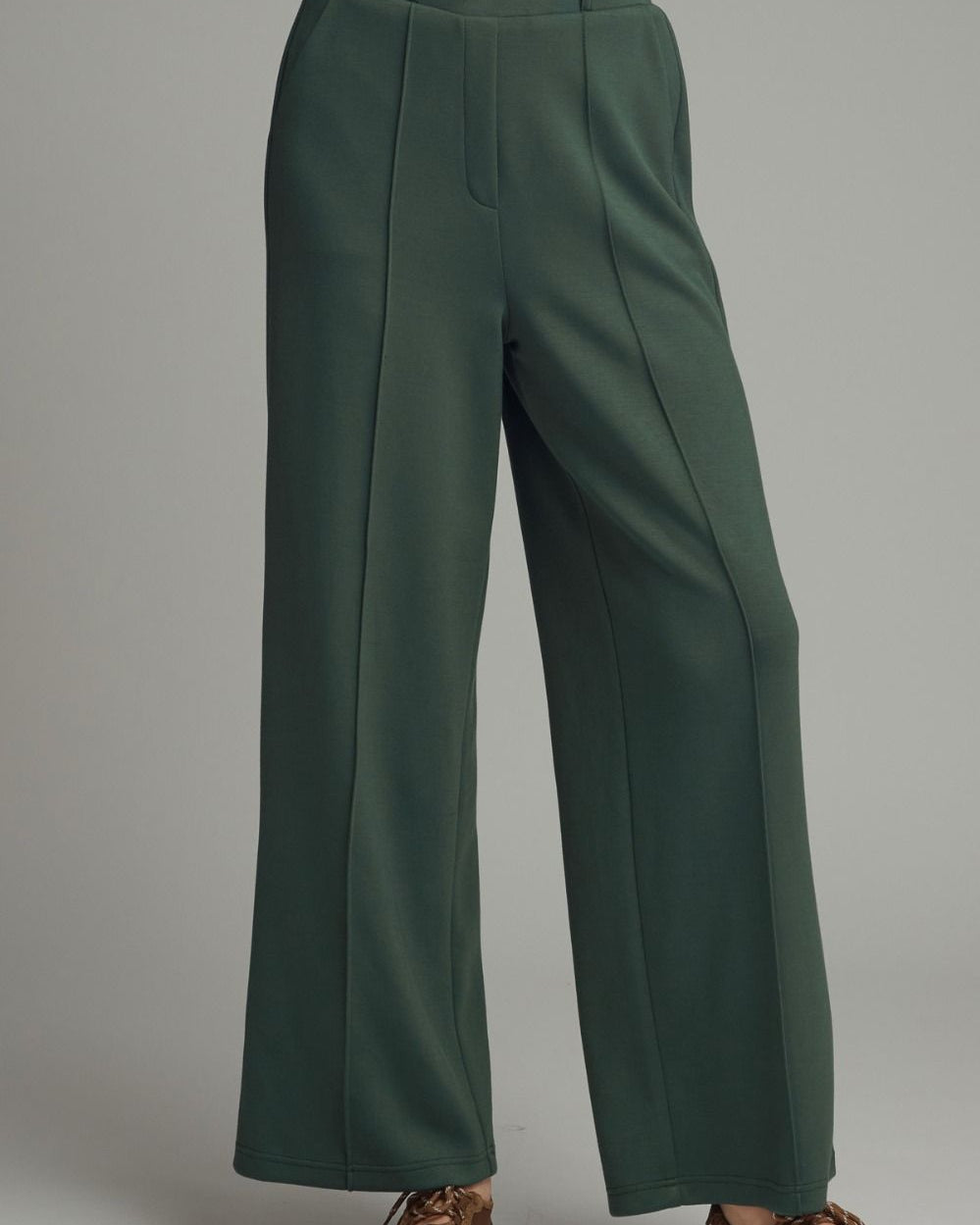 Hunter Green scuba wide leg pants