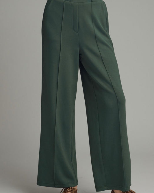 Hunter Green scuba wide leg pants
