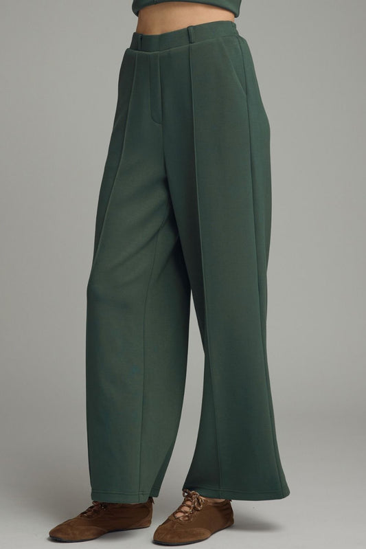 Hunter Green scuba wide leg pants