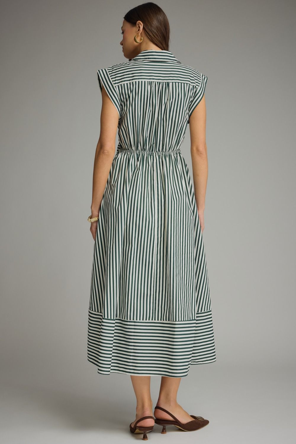 Green Stripe Midi Dress