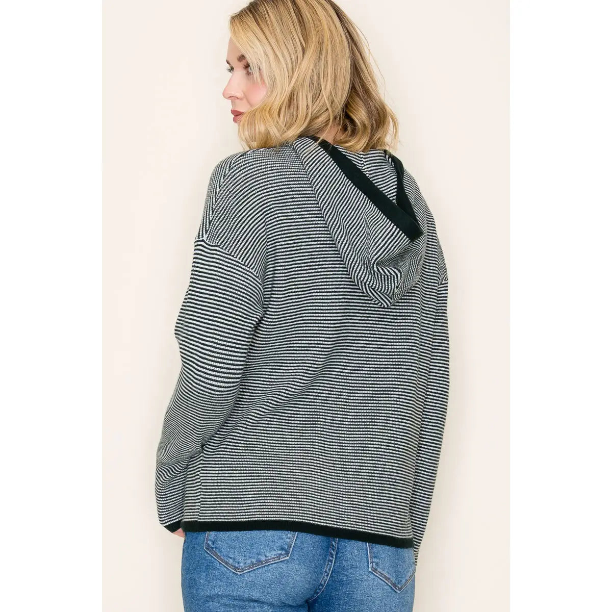 Hunter Green textured hoodie sweater