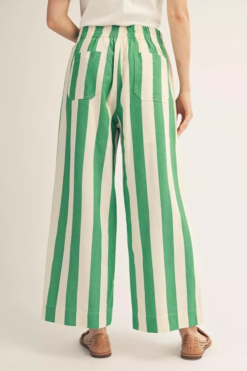 Green Stripe pattern pants