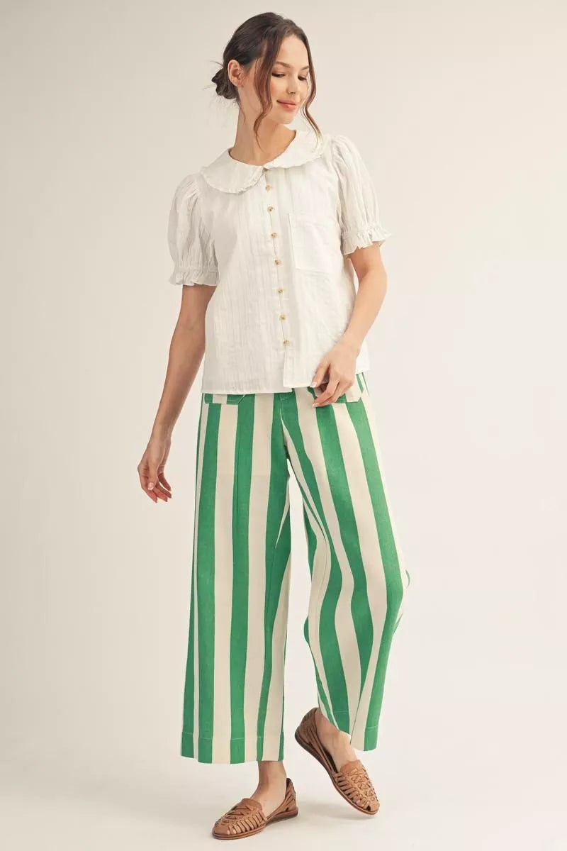 Green Stripe pattern pants