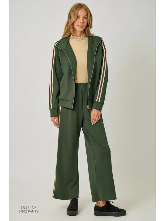 Green Tracksuit Wide leg pant