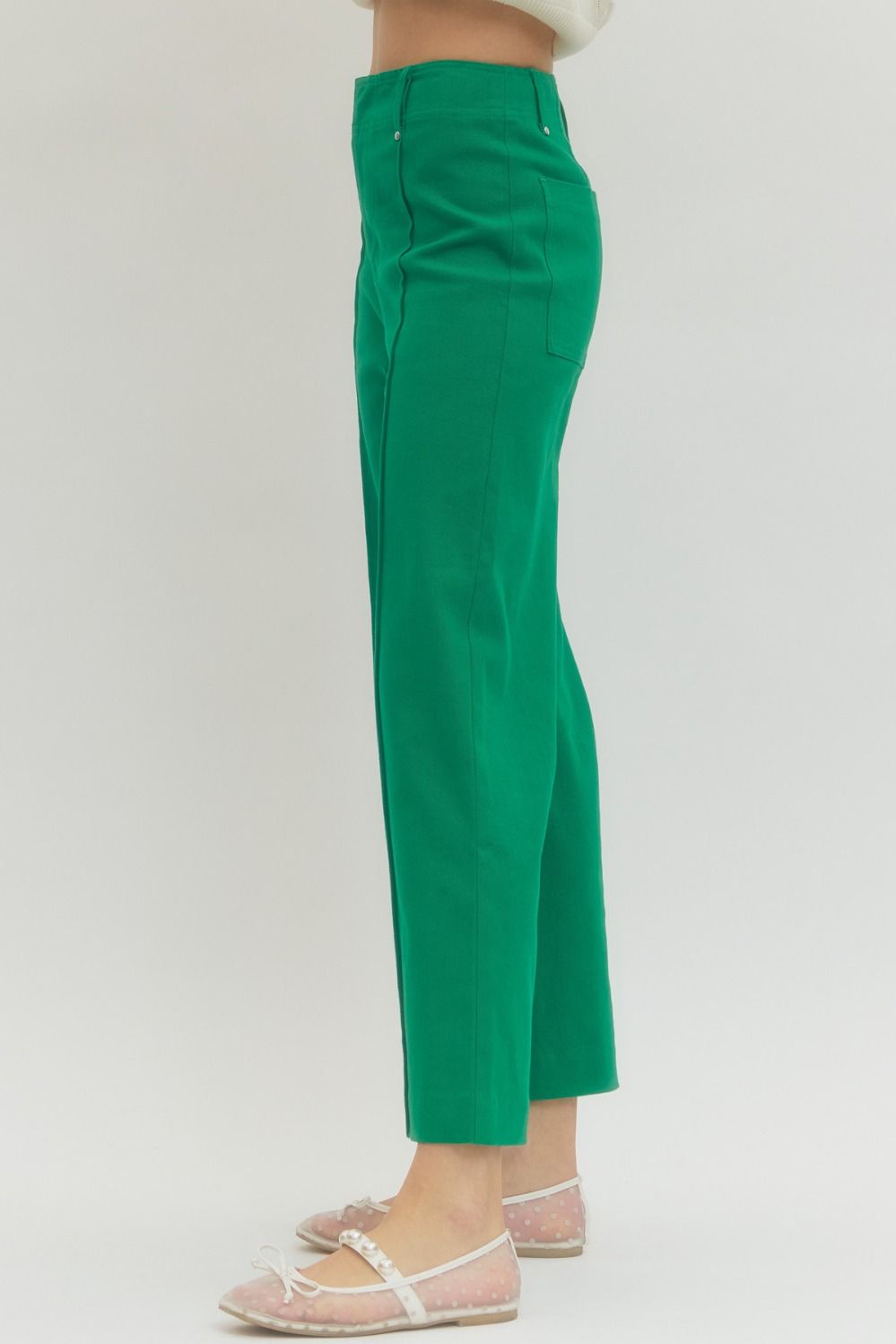 Green wide leg pant