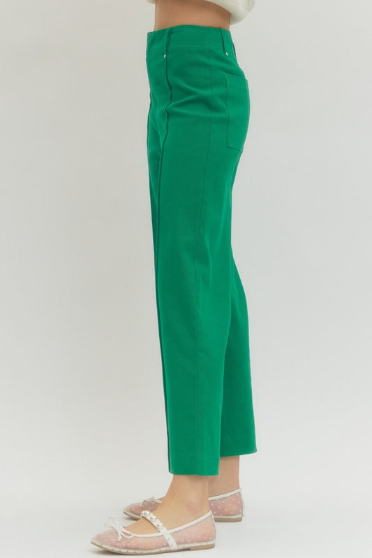 Green wide leg pant