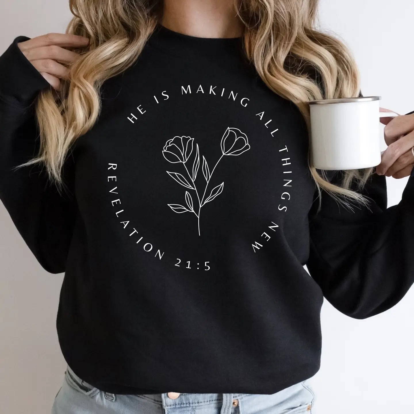 He Is Making All Things New Christian Crewneck Sweatshirt