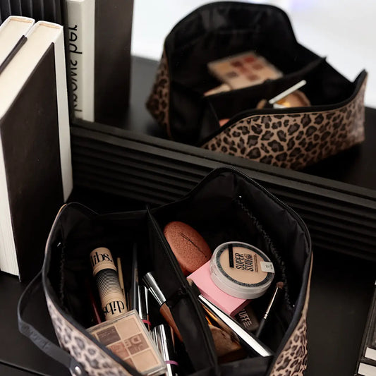 Hold All Make Up Bag - Traditional Cheetah