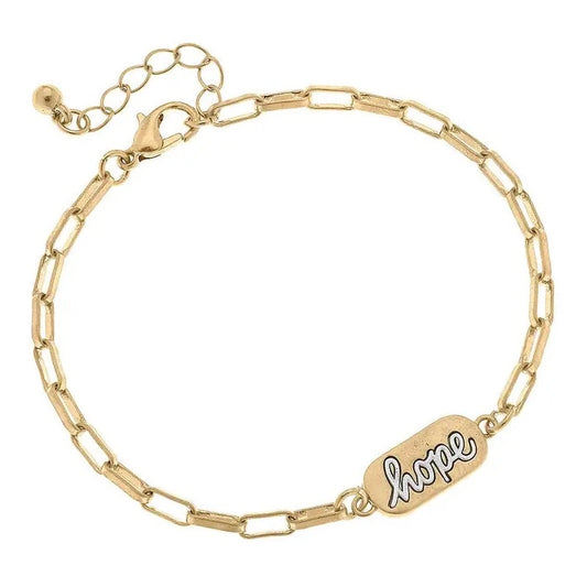 Allison Hope Chain Bracelet in Worn Gold in Two-Tone