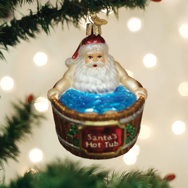 Old World Santa's Hot Tub Ornament
