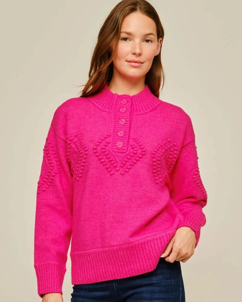 Hot Pink Diamond textured sweater
