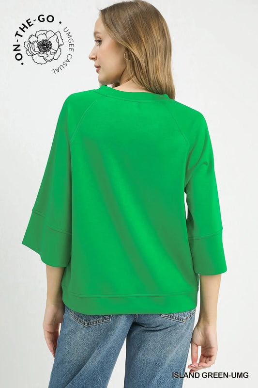 Island Green Mid Sleeve Top