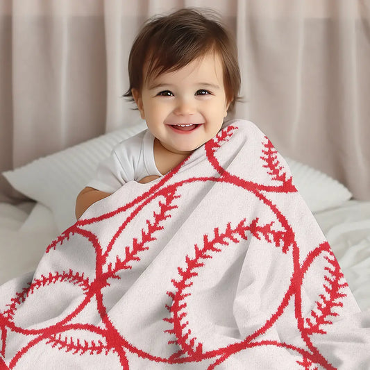 Kids Baby Baseball Pattern Throw Blanket