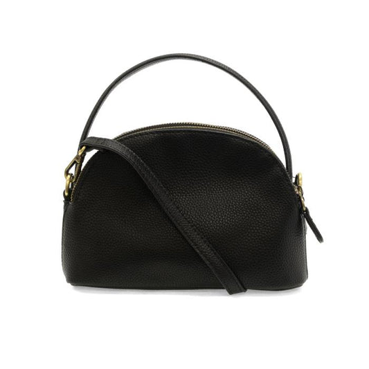 Black Larissa Double Zip Dome Crossbody