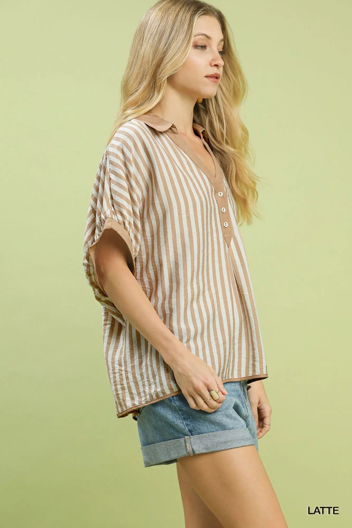 Latte Striped Oversized top