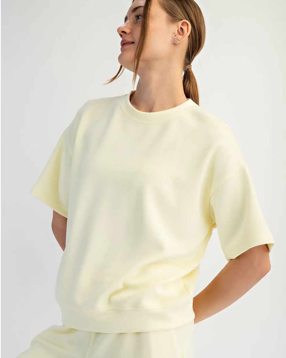 Lemonilla Modal Scuba Basic Short Sleeve Top