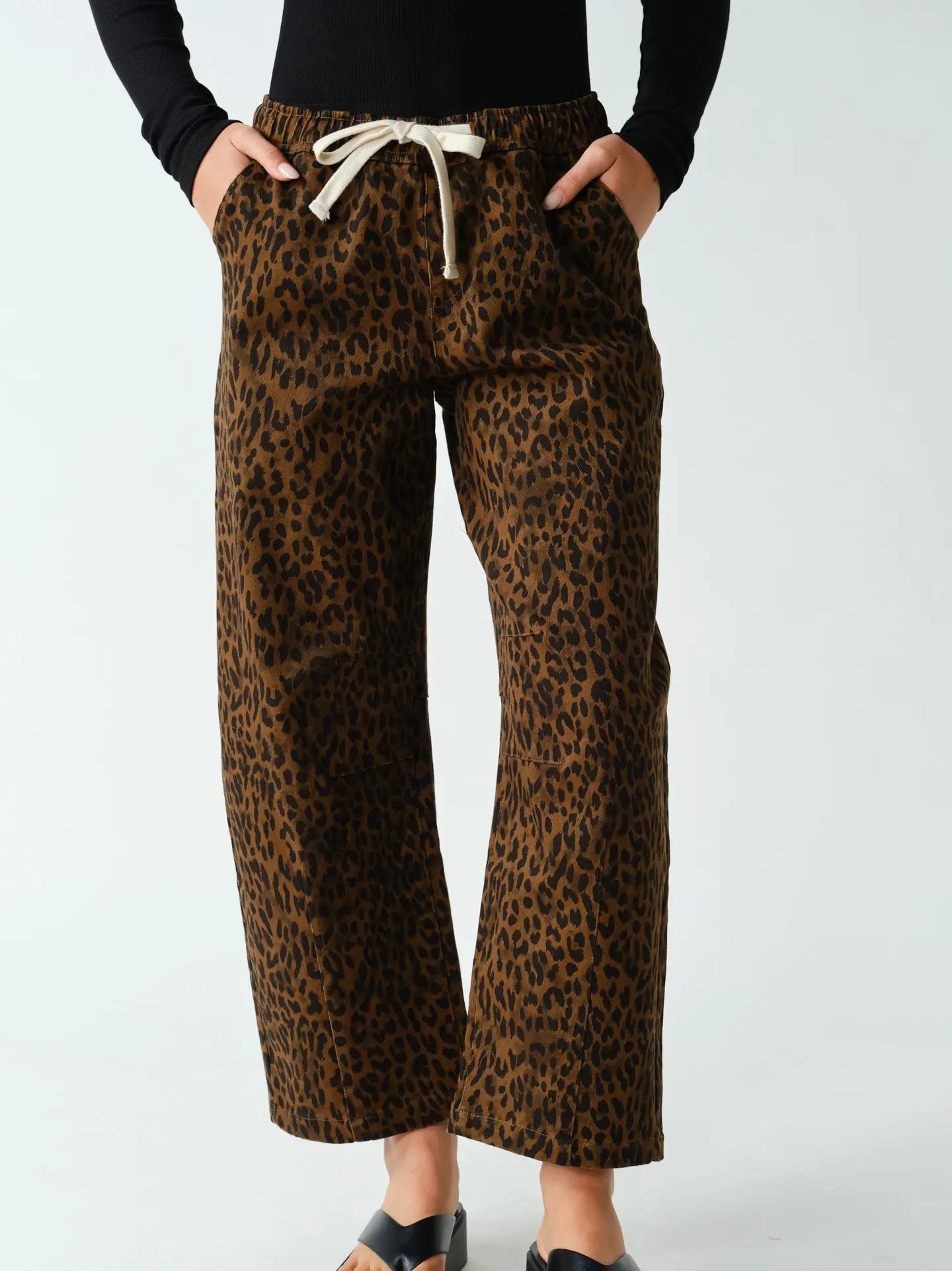 Leopard  Wide-Leg Pants