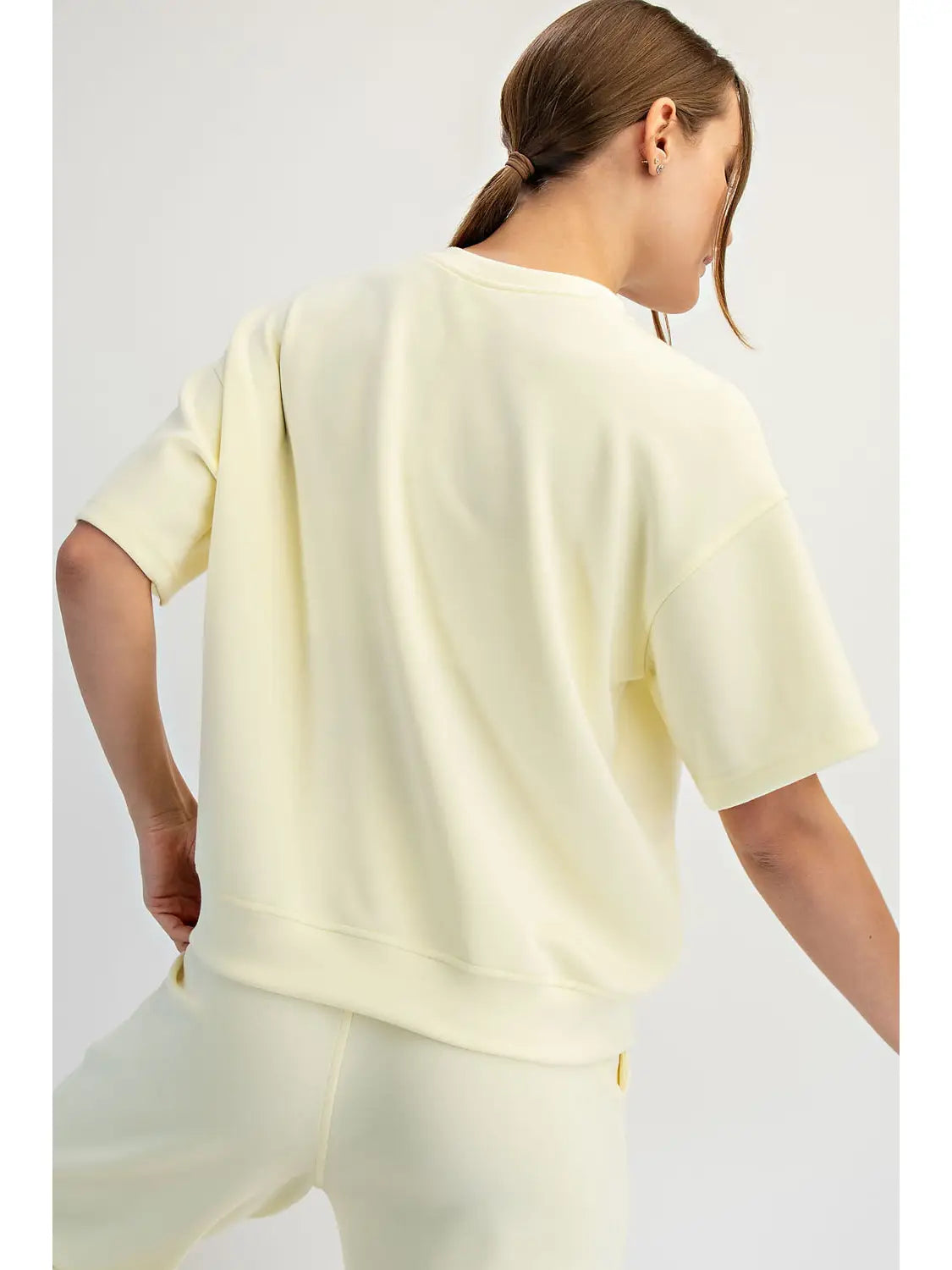 Lemonilla Modal Scuba Basic Short Sleeve Top