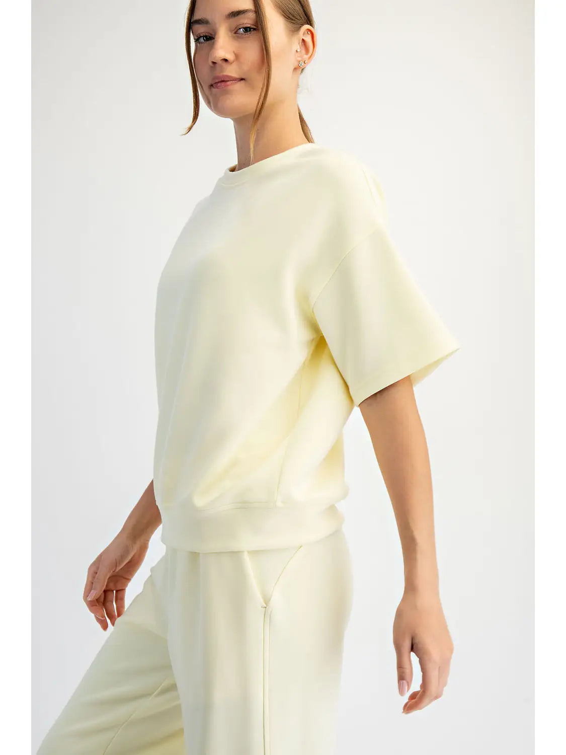 Lemonilla Modal Scuba Basic Short Sleeve Top