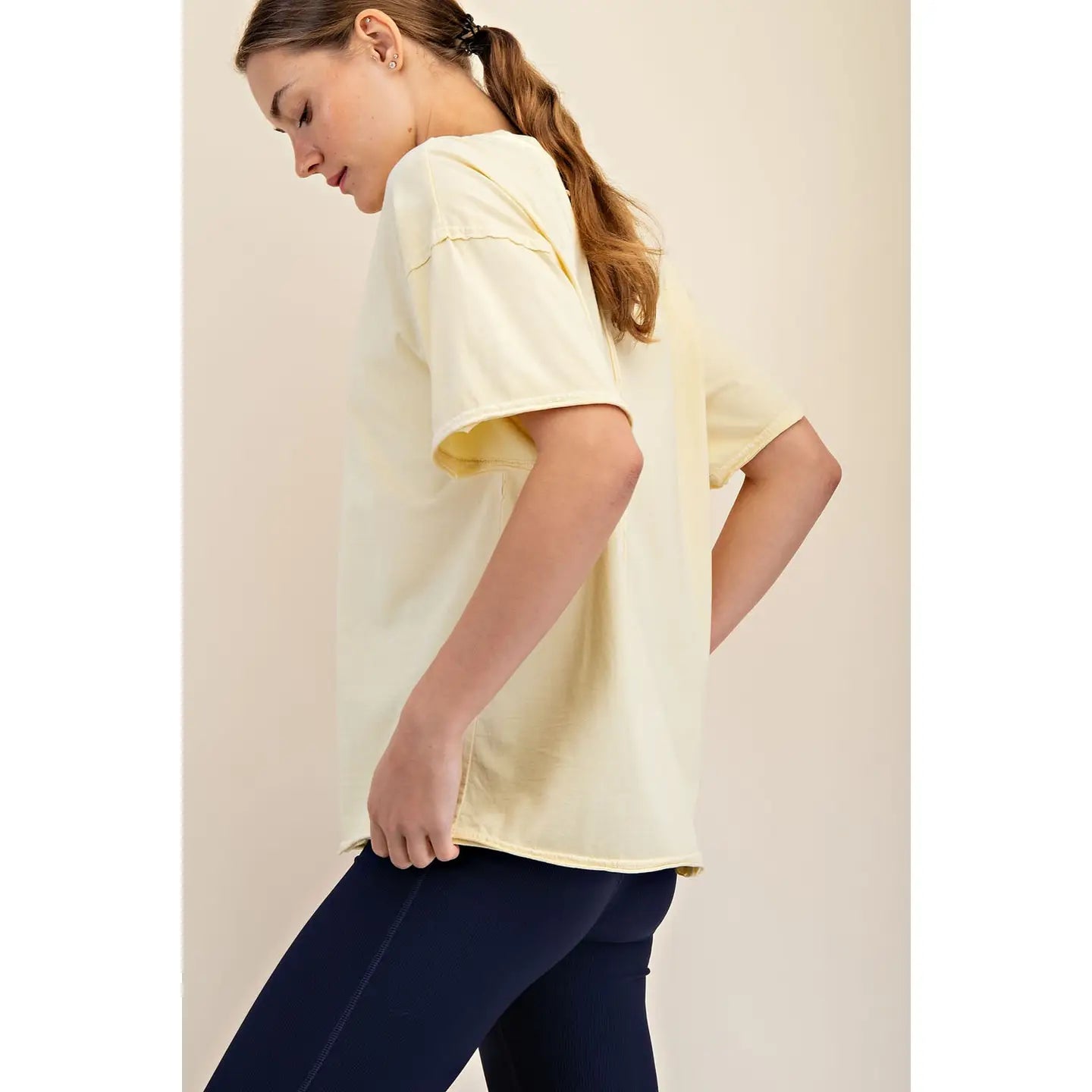 Lemon Cream Pigment Washed Top