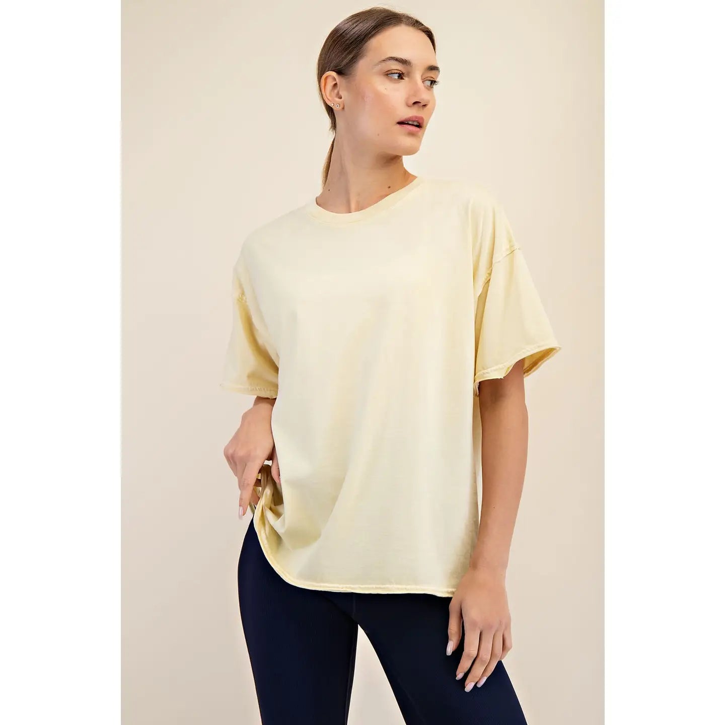 Lemon Cream Pigment Washed Top