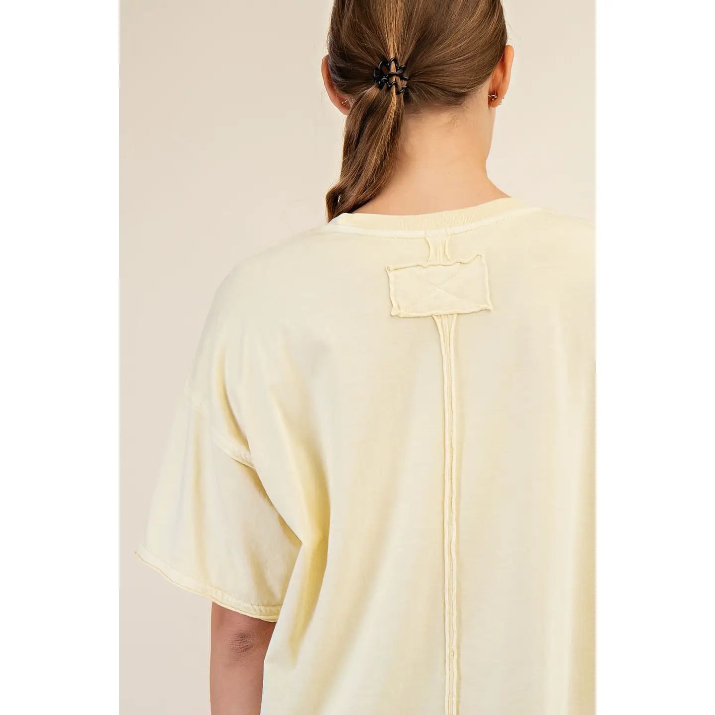 Lemon Cream Pigment Washed Top