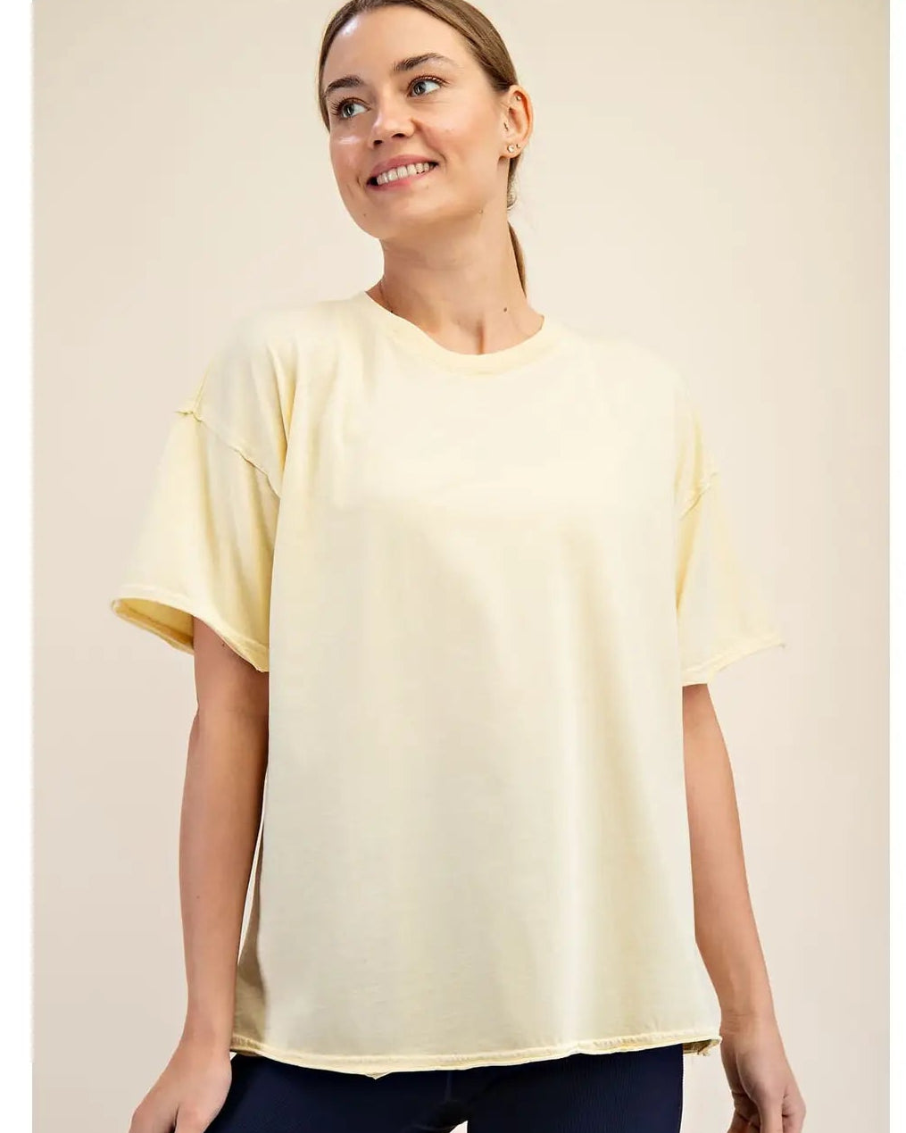 Lemon Cream Pigment Washed Top