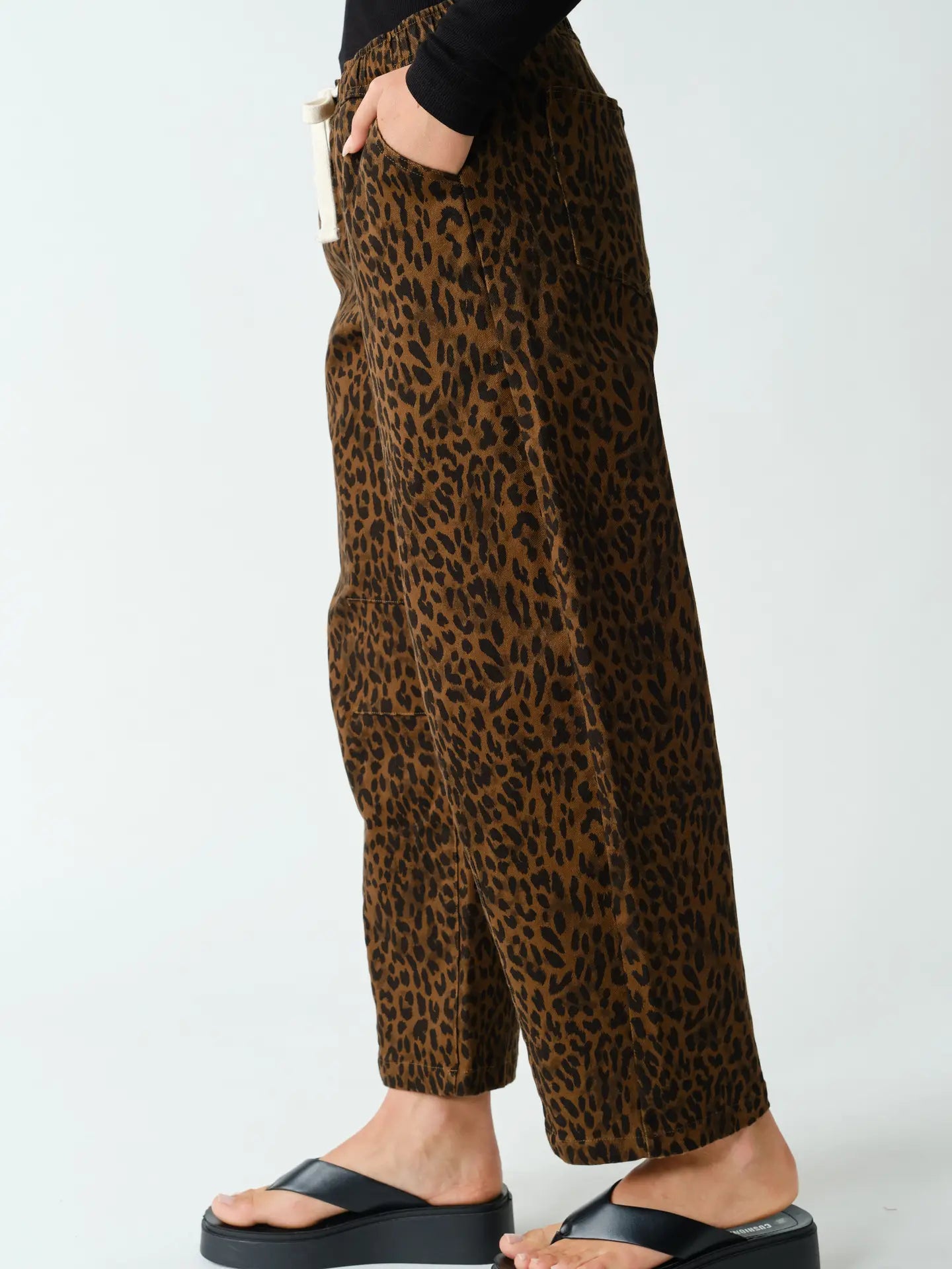 Leopard  Wide-Leg Pants