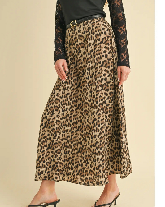 Verine Leopard Maxi Skirt