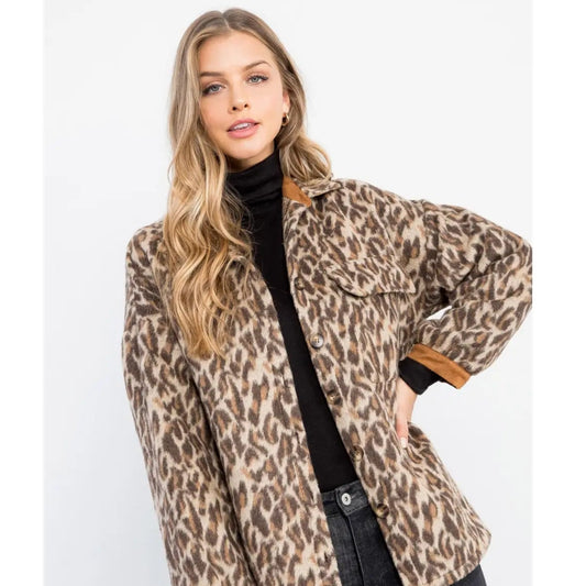 Button Up Leopard Jacket