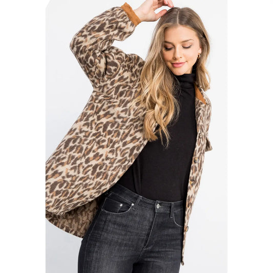 Button Up Leopard Jacket