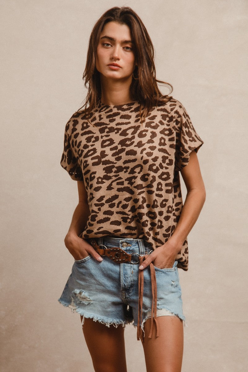 The Heather leopard print knit top