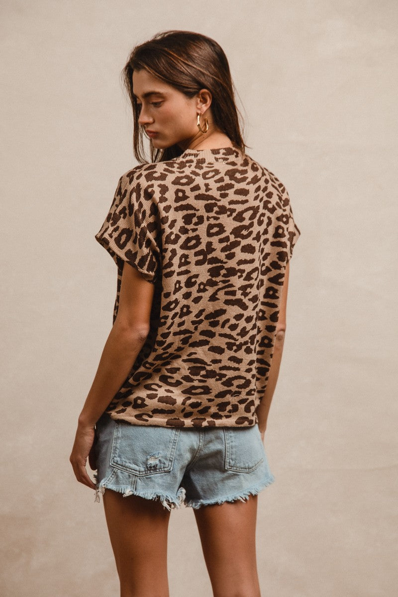 The Heather leopard print knit top