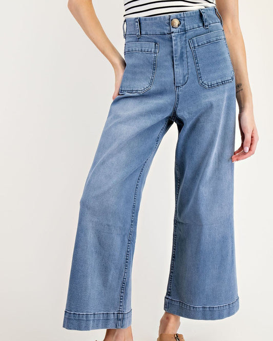 Light Denim Straight Leg Pant