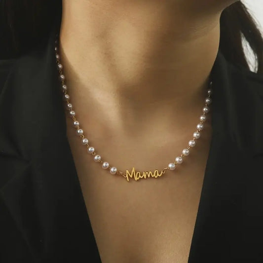 18K Stainless Steel Tarnish Free Mama Necklace