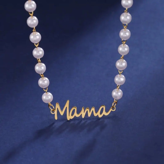 18K Stainless Steel Tarnish Free Mama Necklace