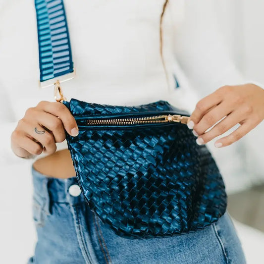 Westlyn Woven Bum Bag - Metallic Blue