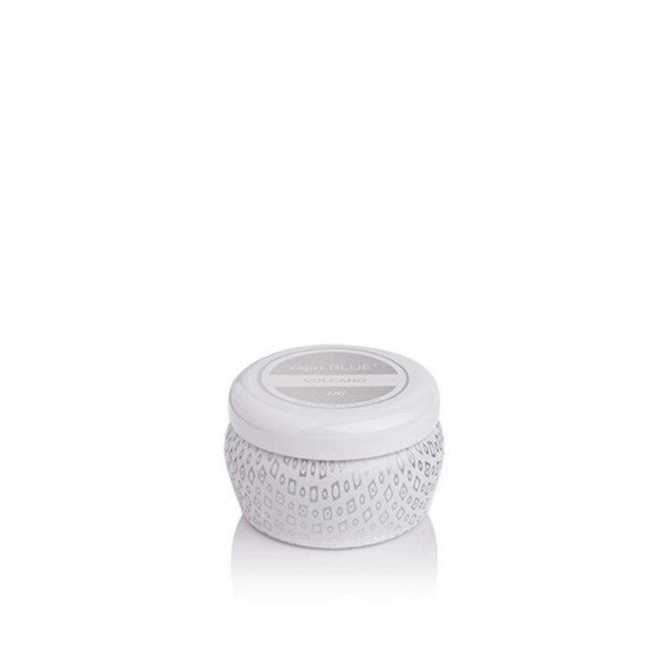 CAPRI BLUE Volcano Signature White Mini Tin Candle