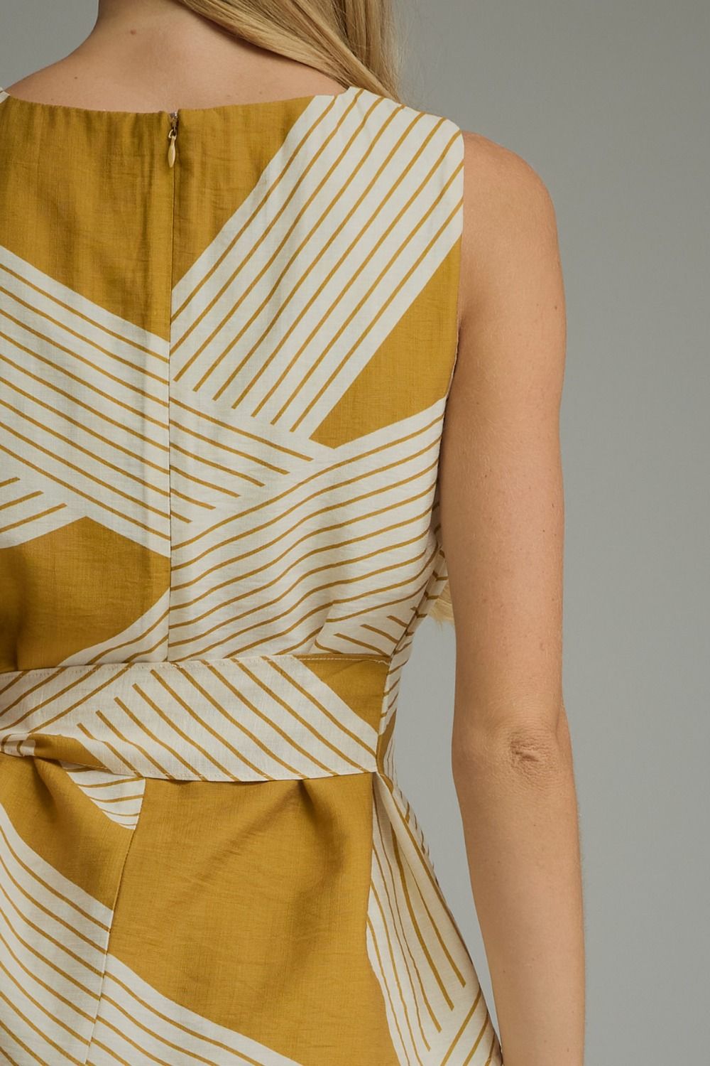 Mustard Print Sleeveless Top