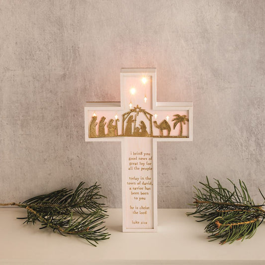 Light-Up Nativity Cross