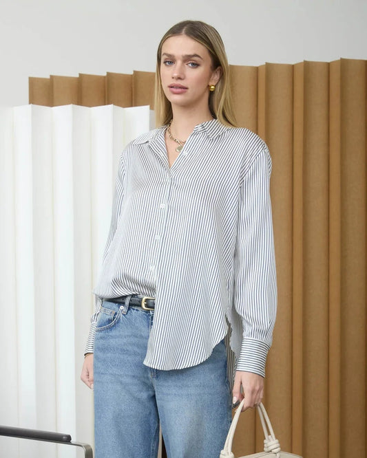 Navy Long Sleeve Button down