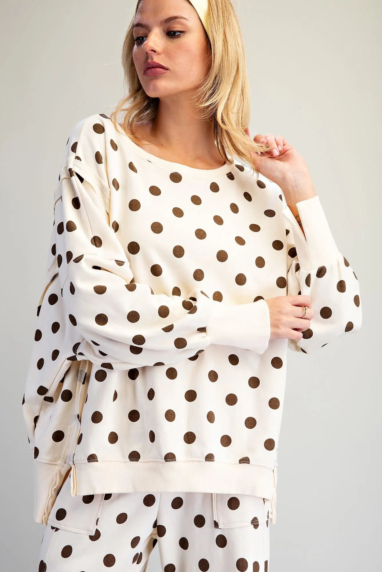 Oatmeal Polka Dot Sweatshirt