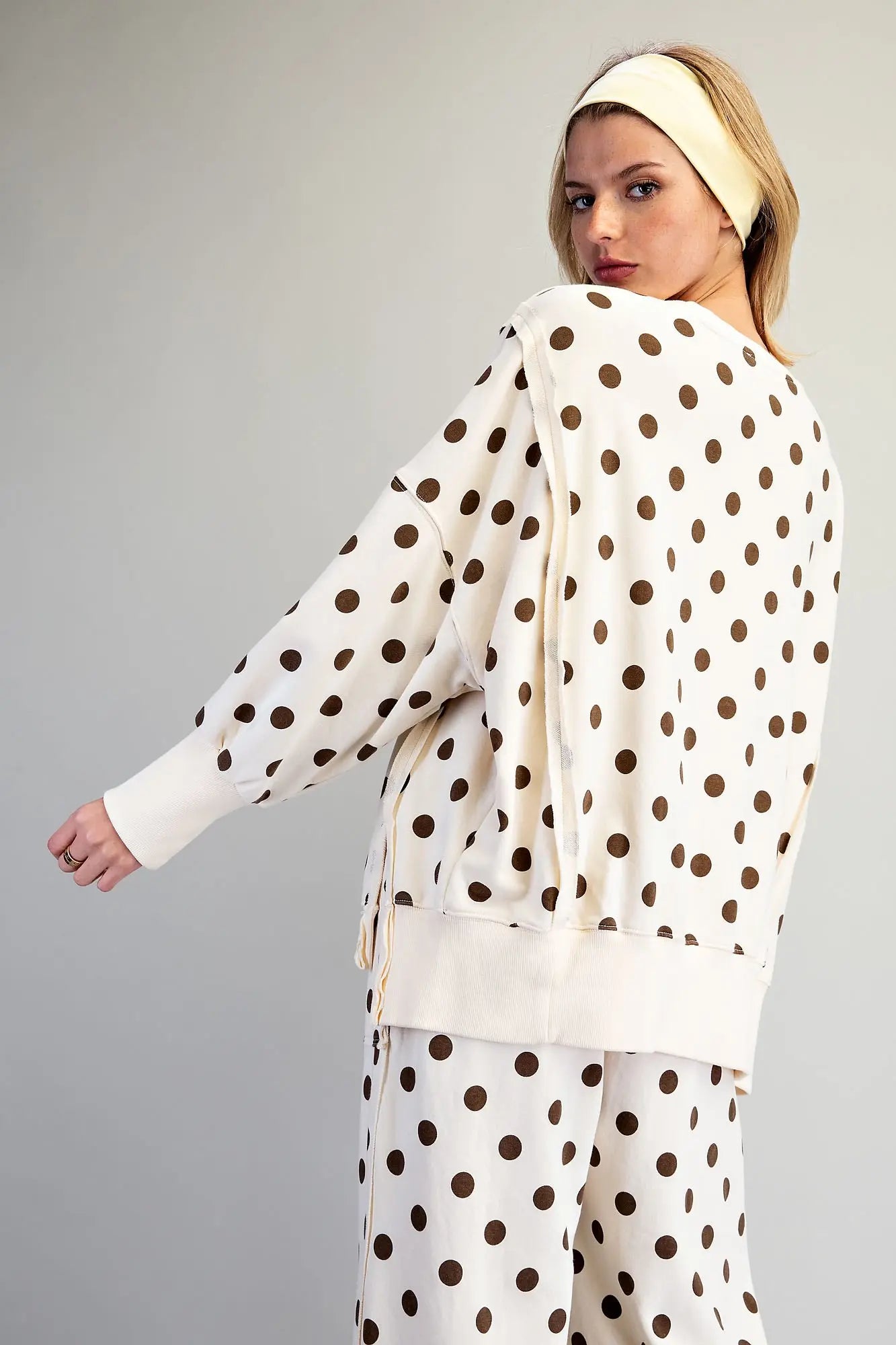 Oatmeal Polka Dot Sweatshirt