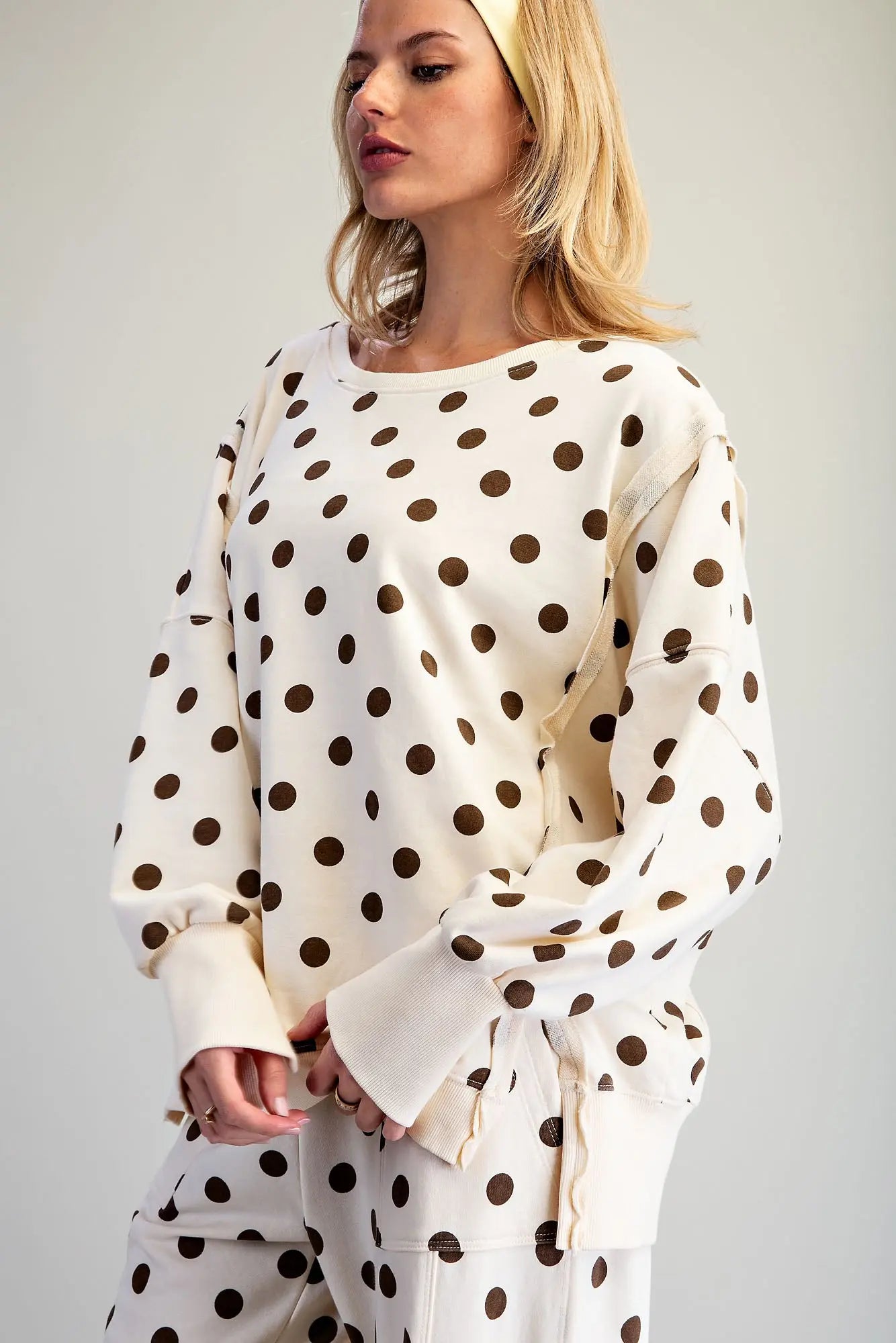 Oatmeal Polka Dot Sweatshirt