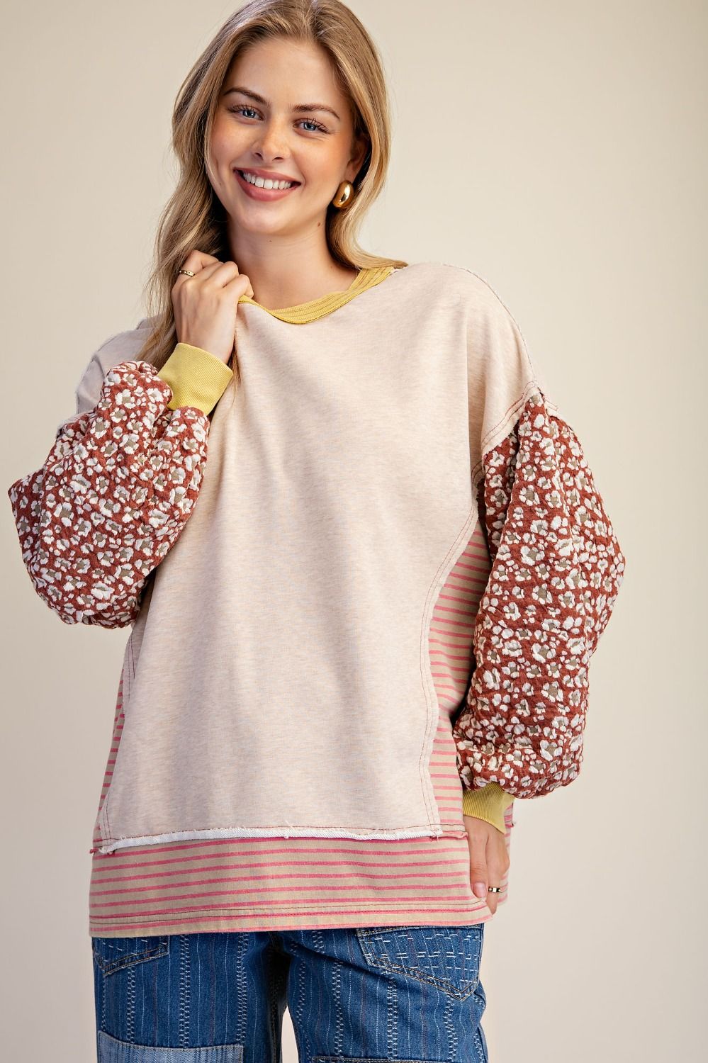 Oatmeal Mix Washed pullover