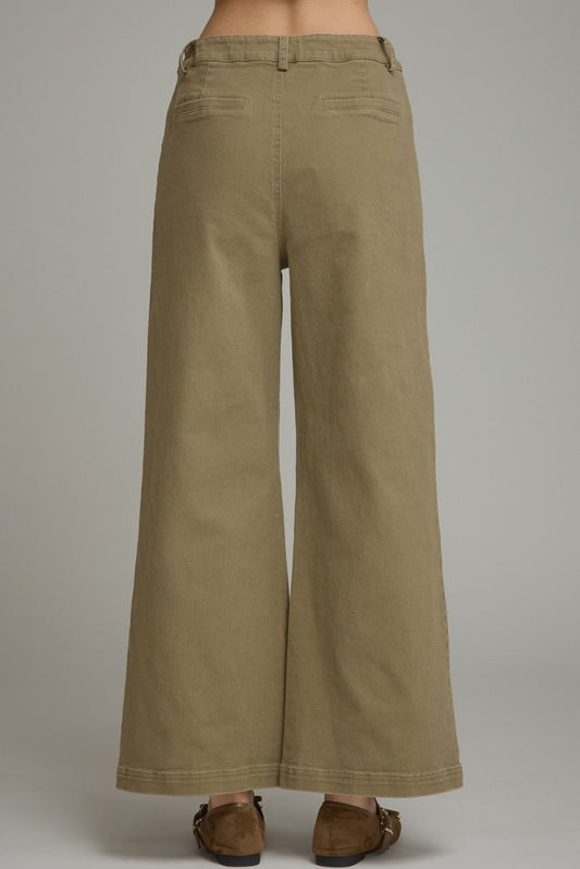 Olive wide leg pant