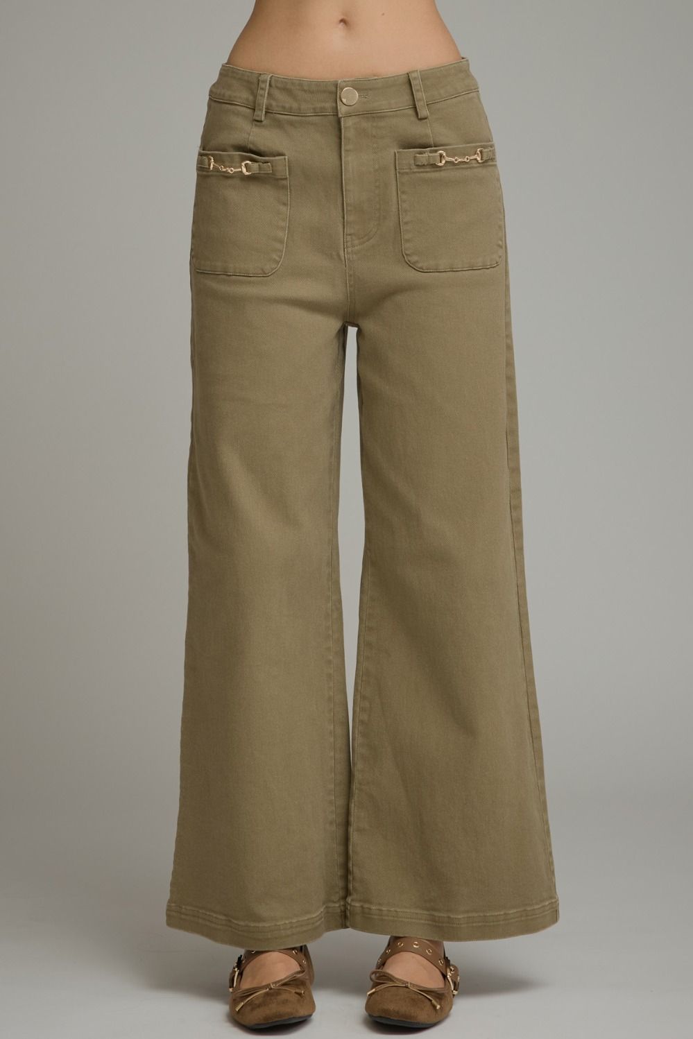 Olive wide leg pant