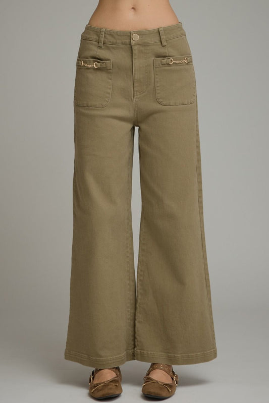 Olive wide leg pant