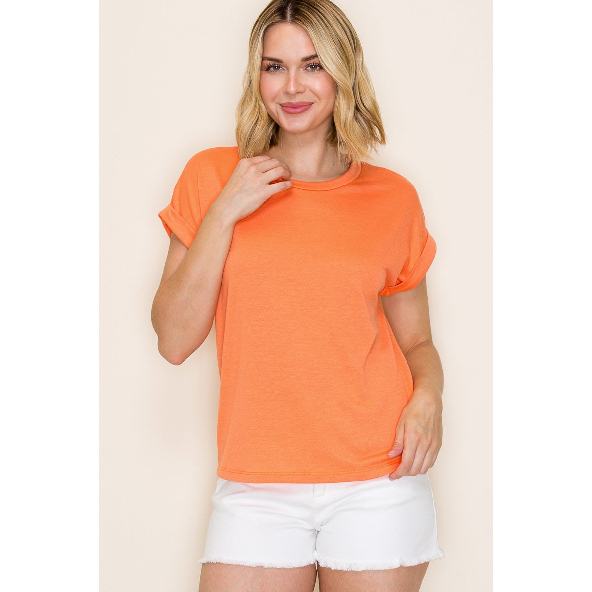 Light Orange Short Sleeve Top
