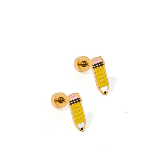 Screwback Stud Earrings - Pencil